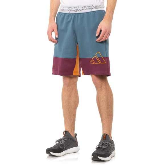 Adidas 3 Stripes Blue/Purple Men's Shorts Inner Drawstring Size L 34 Inseam 9 in - Picture 2 of 11